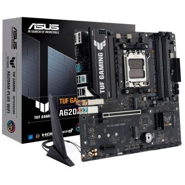 Imagem de Placa Mãe Asus TUF Gaming A620AM-PLUS Wi-Fi Socket AM5 DDR5 com Wi-Fi 6 Bluetooth 5.2 RGB Gamer Preto