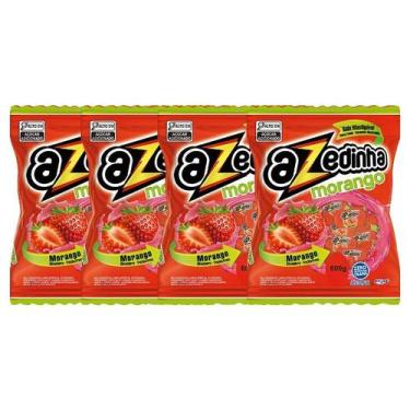 Imagem de Kit Bala Azedinha Mastigável Morango Riclan - 4 unidades de 600g