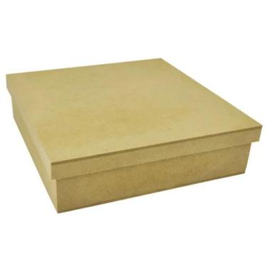 Imagem de Caixa Quadrada Tampa Sapato 15x15x5 MDF Madeira Marpax 01un