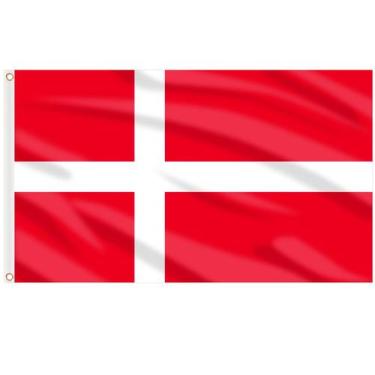 Imagem de Bandeira da Dinamarca AhfuLife 90 x 150 cm, impermeável, dupla face