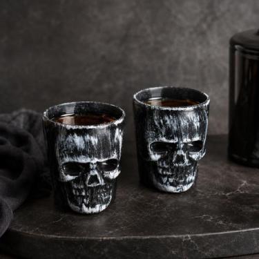 Imagem de Kit 2 Copos Shot Dose Caveira Halloween Festa Tequila Terror 55 ml - N