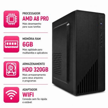 Imagem de Computador CPU AMD A8 PRO 6gb Ram Ddr3 HD de 320gb Desktop Torre Pront