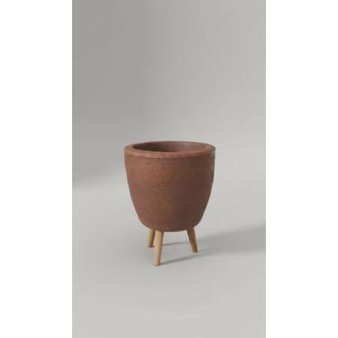 Imagem de Vaso com Tripé para Plantas 31cm Polietileno Marrom 7L - Congratulatio
