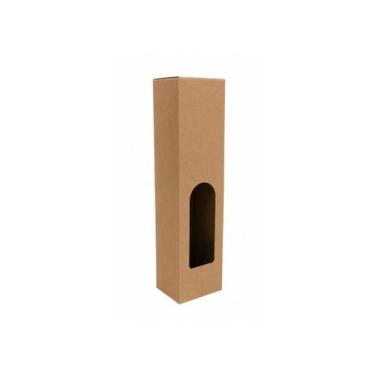 Imagem de Caixa Kraft com Visor para Garrafa 8x8x33cm c/20un - Rei Embalagens On