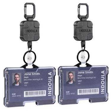 Imagem de Porta-Crachá Indoula  Conjunto com 2 Unidades  Suporta de 1 a 4 Cartõe