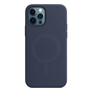 Imagem de Capinha capa para iPhone 12 Pro Silicone com imã, Azul