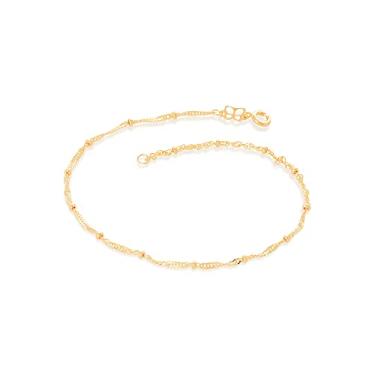 Imagem de Tornozeleira folheada a ouro com bolas - 551061 - Rommanel Tamanho:25