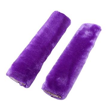 Imagem de Almofadas de ombro macias para cinto de segurança de carro de qualidade premium, 2 peças, roxas, beges, pretas, para adultos, mulheres, crianças, automóveis, caminhões, SUV, tecido confortável, almofadas duráveis e ajustáveis (roxo)