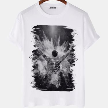Imagem de Camiseta masculina Goleiro Casillas Famoso Jogador art Camisa Blusa Branca Estampada