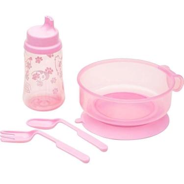 Imagem de Kit Alimentação 4 Peças Rosa Cachorrinho Lolly 7131-01-F