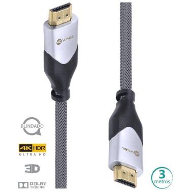 Imagem de Cabo Hdmi 2.0 4k Ultra Hd 3d Conexão Ethernet Blindado Em Nylon 3 Metros - H20b-3