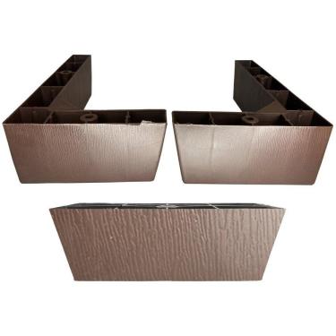 Imagem de Kit 8 Pés Cantoneira + 2 Pés Apoio Sofá Tabaco 12X21Cm