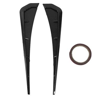 Imagem de Acouto Guarnição tampa asa do para-choque lateral do carro 1 par padrão de fibra de carbono ABS 41 x 9 cm/16,1 x 3,5 pol. Acabamento capa asa de ar do para-lama universal do carro com adesivo