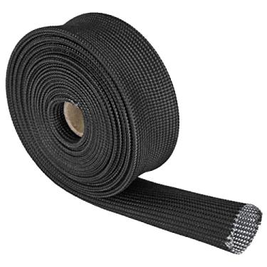 Imagem de Fibra de vidro com proteção de arame, mangas de 1" IDX 10' ajustável preto escudo de calor escudo de exaustão fio de ignição escudo de calor rolo para carro e auto fio Loom Heat Shield cabo de freio cabo de proteção térmica