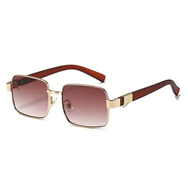 Imagem de Óculos de sol quadrados de metal Óculos de sol de metal vintage masculinos e femininos Óculos de sol de moda versáteis, 3, tamanho único