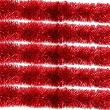 Imagem de Kit 5 Festão Natal Metalizado Vermelho 2 M X 10Cm 5 Fitas