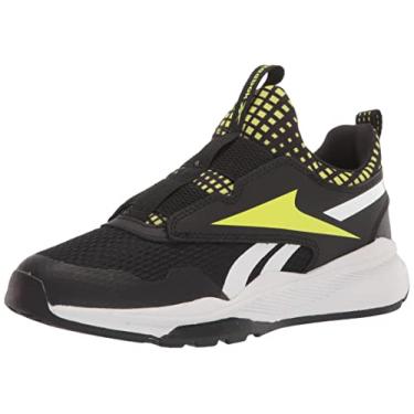 Imagem de Reebok Tênis de corrida unissex infantil Xt Sprinter sem cadarço, Preto/ácido solar amarelo/branco, 2 Little Kid