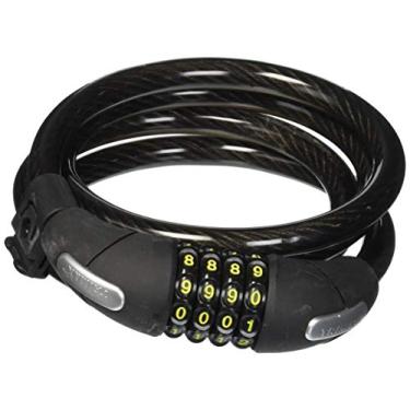 Imagem de Trimax TNRC126 1,8 m x 12 mm Trava de cabo de segurança média não enrolada com suporte, preto