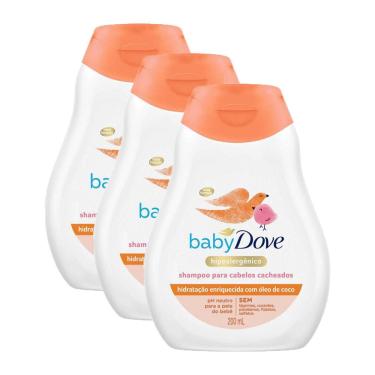 Imagem de Kit 3 Shampoos Baby Dove Cabelos Cacheados 200ml
