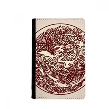Imagem de Porta-passaporte retrato animal dragão chinês Notecase Burse carteira capa porta-cartão, Multicolor