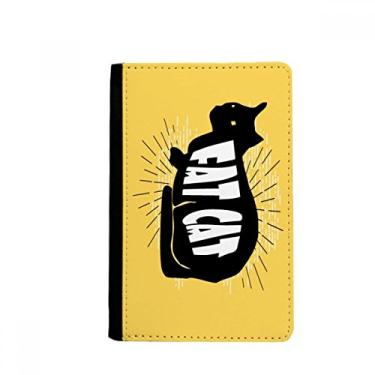 Imagem de Porta-passaporte preto animal gato contorno natural Notecase Burse carteira capa porta-cartão, Multicolor
