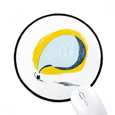 Imagem de DIYthinker Universo Alien Monster Cat in The Night Mouse Pad Desktop Office Tapete Redondo para Computador