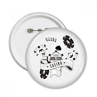 Imagem de Baralho de cartas fichas utensílios de jogo padrão pinos redondos crachá botão emblema acessório decoração 5 peças