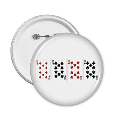 Imagem de Heart Spade Diamond Club 10 pinos padrão crachá botão decoração acessório 5 peças