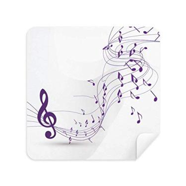 Imagem de DIYthinker Flappg Purple Music Notes Branco Pano de Limpeza de Tela Tecido Camurça 2 Peças
