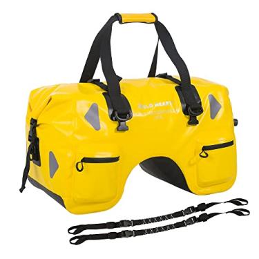 Imagem de WILD HEART Bolsa Para Moto 70L Impermeavel Alforge Para Moto Com Alças de Corda e Bolso Interno à Prova d'água PVC 500D Para Viagem, Motocicleta e Assim Por Diante (Amarelo)
