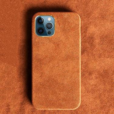 Imagem de Para iphone 13 14 12 11 pro max x xs xr botões de metal à prova de choque capa protetora couro material capa de telefone, laranja danxia, para iphonexs max 6.5