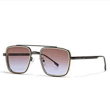 Imagem de Óculos de sol masculino quadrado gradiente Óculos de sol da moda vintage Óculos de sol feminino Punk Óculos de sol, C05, tamanho único