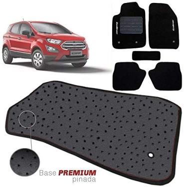 Imagem de Jogo de Tapete Carpete Compatível com Ecosport 2013 14 15 16 17 Impermeável Lavável Logo Bordado 5 Peças