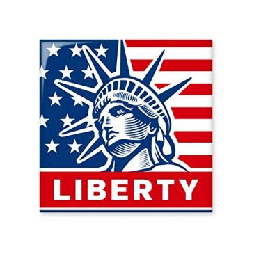 Imagem de Bandeira dos EUA com padrão de estátua da Liberdade Azulejo de cerâmica brilhante Decalque decorativo de tijolos esmaltados