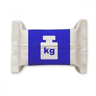 Imagem de Bolsa de linho de algodão para lenços faciais, marca de aviso azul
