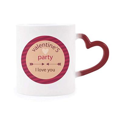 Imagem de Caneca sensível ao calor coração coração coração festa dos namorados I Love You Arrow vermelha muda de cor
