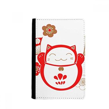 Imagem de Lucky Fortune Porta-cartões para fãs de flores de gato Japão, porta-passaporte Notecase Burse