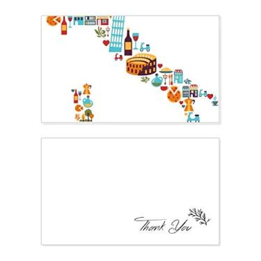 Imagem de Mapa da bandeira nacional da Itália com paisagem personalizada, cartão de agradecimento de aniversário