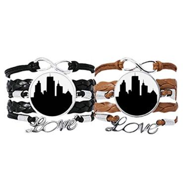 Imagem de DIYthinker Pulseira Austrália Arranha-céus e Sydney Ópera Pulseira Pulseira de Couro Corda Conjunto Duplo Presente