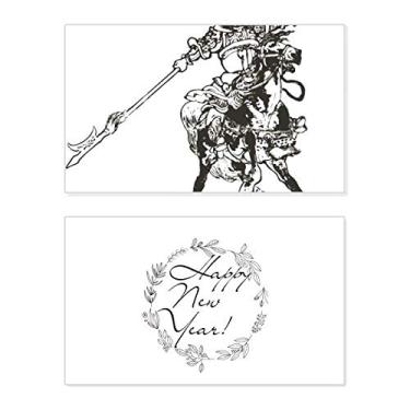 Imagem de Obra-prima chinesa chinesa The Romance Festival de Ano Novo Cartão de felicitações Bless Message Present