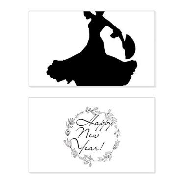 Imagem de Dançarino dançante de ano novo festival de felicitações cartão Bless mensagem presente