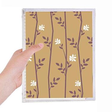 Imagem de Caderno de folhas de flores com estampa clássica de folhas soltas para diário recarregável