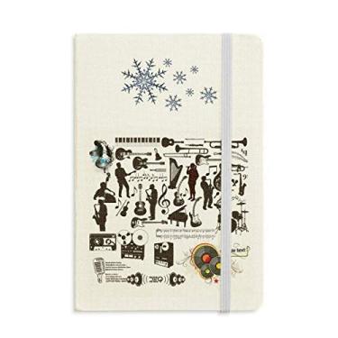 Imagem de Caderno com estampa de festival de música de rock e flocos de neve para inverno