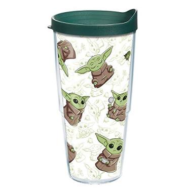 Imagem de Tervis Feito nos EUA Double Walled Star Wars - O copo térmico infantil mandaloriano mantém as bebidas frias e quentes, 700 ml, transparente