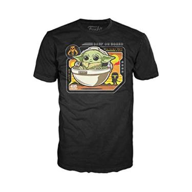 Imagem de Funko Star Wars: The Mandalorian T-Shirt - The Child, Baby On Board (Black) (XL)