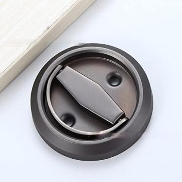 Imagem de Puxadores de fechadura de porta escondidos Puxadores de gaveta de aço inoxidável Puxadores de móveis Puxadores de armários e gavetas Puxadores de guarda-roupa, preto cinza
