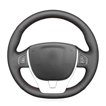 Imagem de Capa de volante de couro confortável antiderrapante costurada à mão preta, Fit For Renault Laguna 3 2007 2008 2009 2010 2012 2013 2014 2015