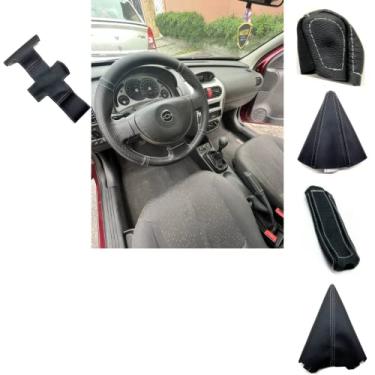 Imagem de Capas De Volante + Câmbio + Freio de Mão E Coifas Alavanca do Câmbio + Freio Corsa 2008 2009 2010 2011 2012