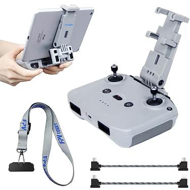 Imagem de Suporte de tablet sem desmontagem para DJI Mini 4k/ 2 SE/Air 3S/Mini 3/4 Pro, suporte dobrável para iPad de 7-12 polegadas, pacote de cordão e 2 cabos de dados, acessórios RC-N1/RC-N2
