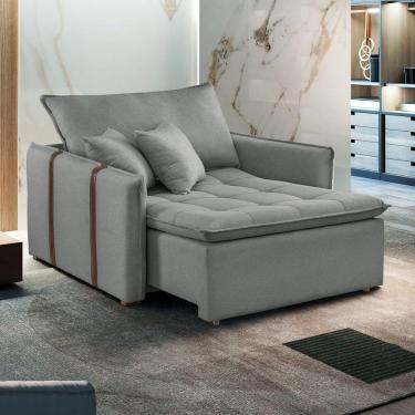 Imagem de Poltrona Cama Retrátil e Reclinável 110cm Detroid Celflex Cinza